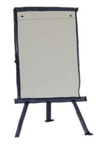 Cartoon of a flipchart