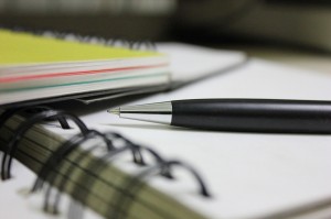 Pen on a notebook